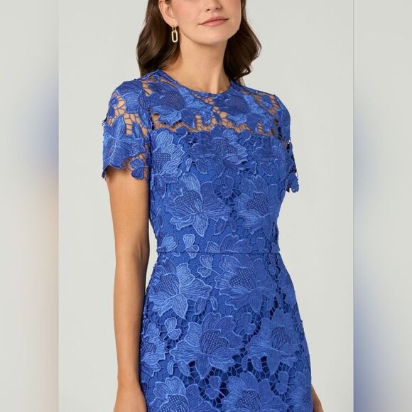 Cachet Sapphire Blue Lace Dress Large - Picture 11 of 14